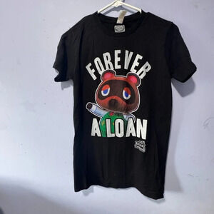 Nintendo Animal Crossing tshirt  unisex‎ Tom Nook Forever a Loan